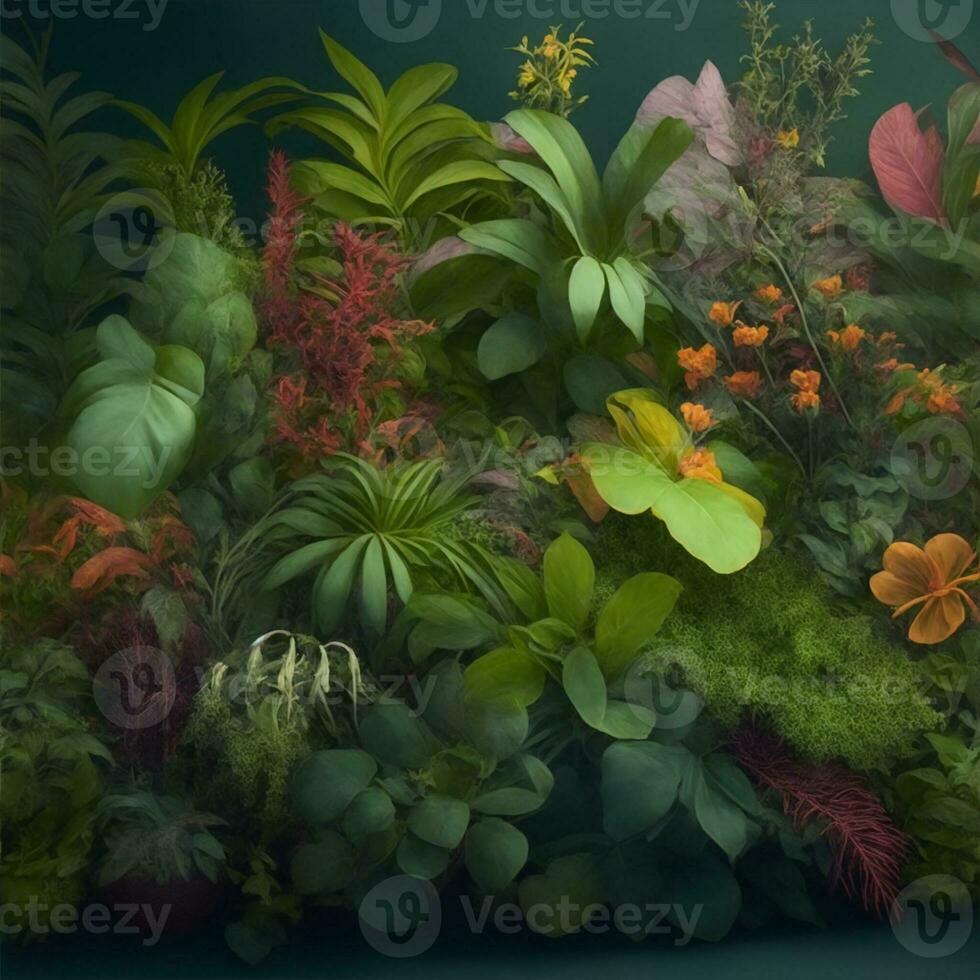 vários tipos do ilustração plantas foto