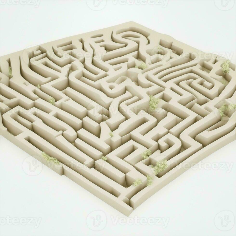 Labirinto em branco fundo ilustração foto
