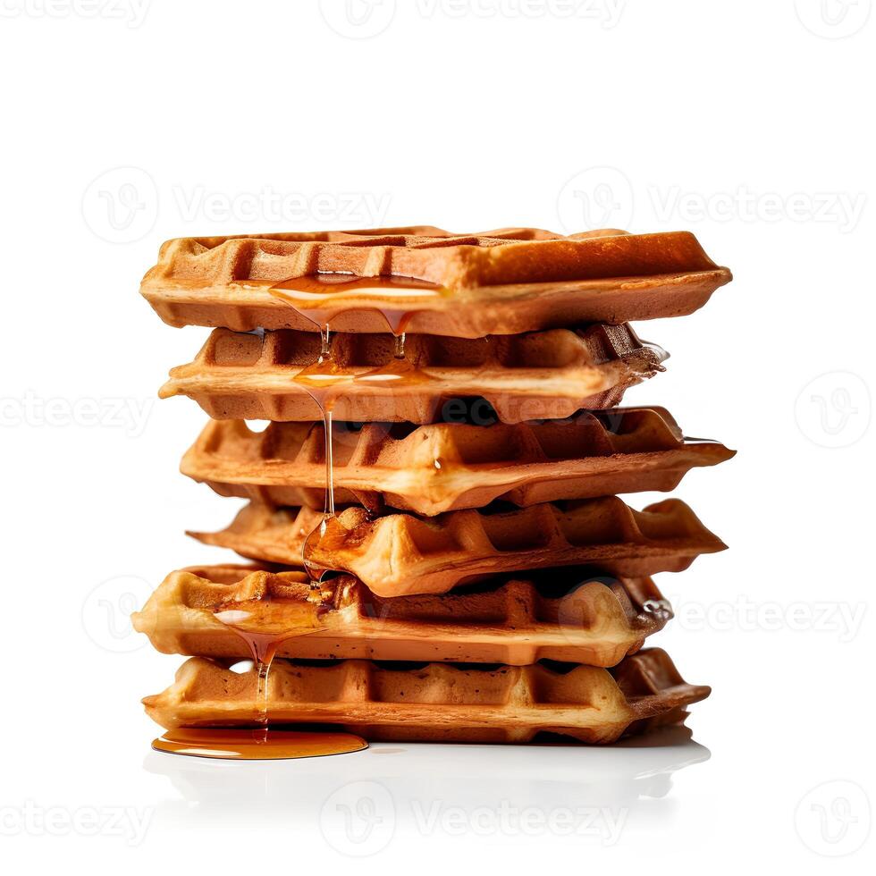 waffles em branco Backgroud ai gerado foto