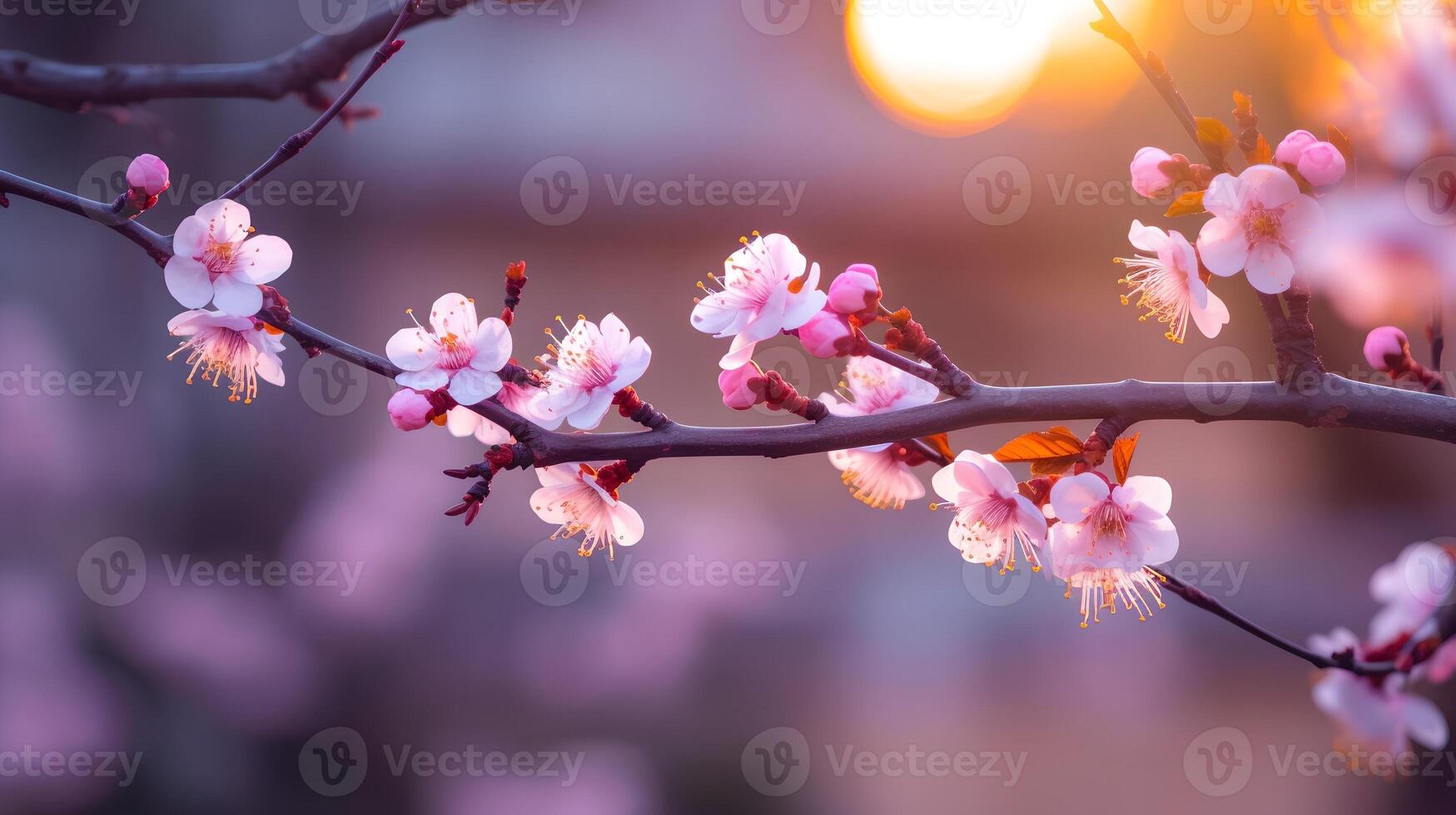 uma fechar acima sakura árvore ai gerado foto