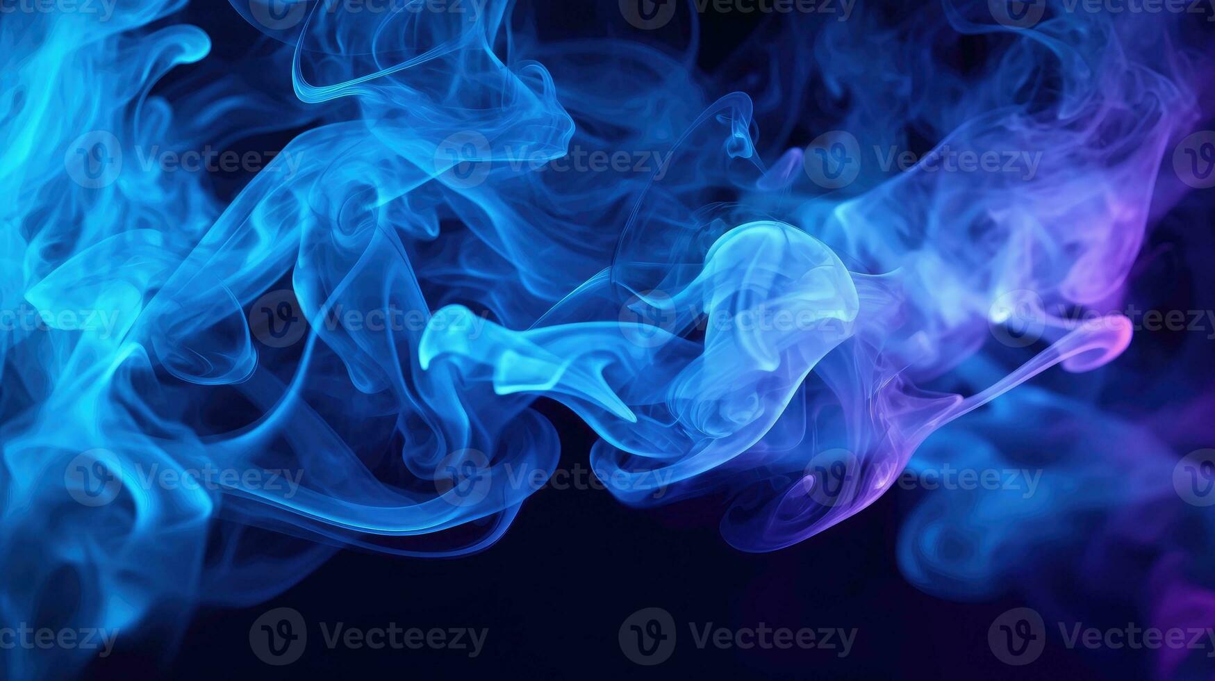 néon azul fumaça fundo ai gerado foto