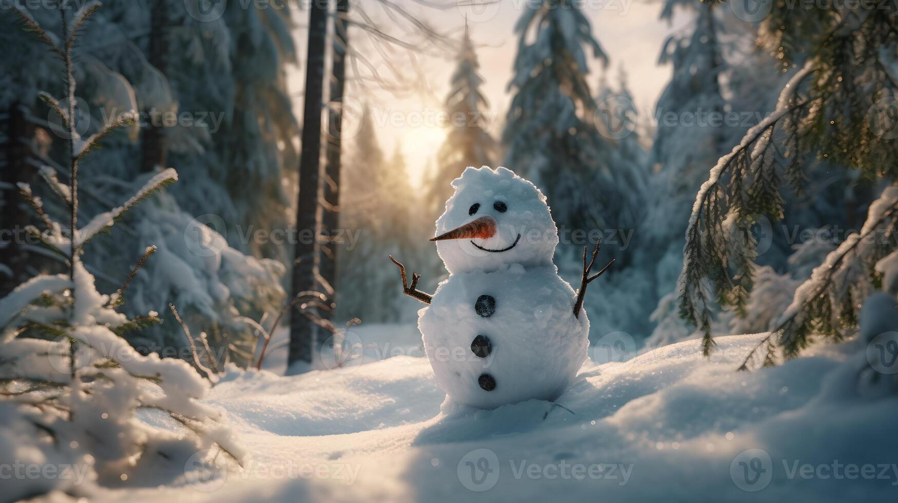 boneco de neve fundo ai gerado foto