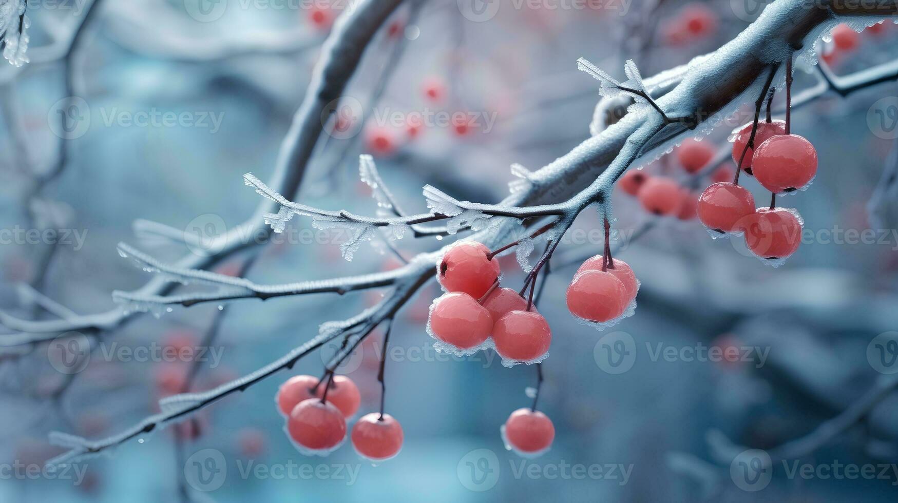 vermelho bagas crescer dentro a inverno ai gerado foto