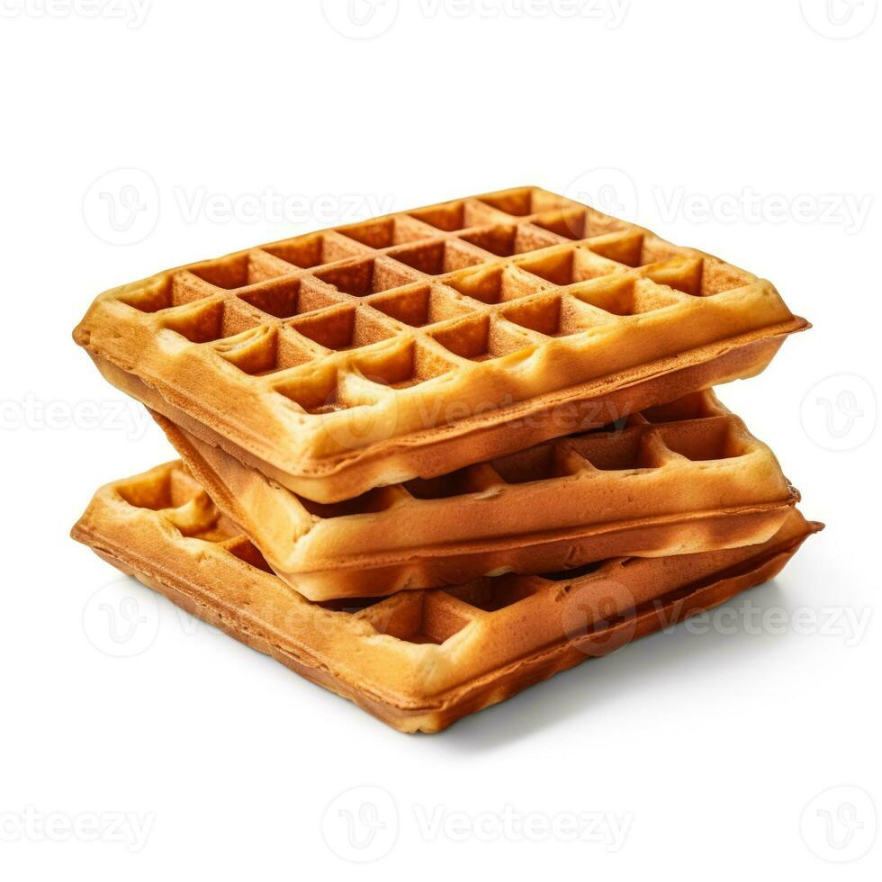 delicioso Belga waffles isolado em branco fundo foto