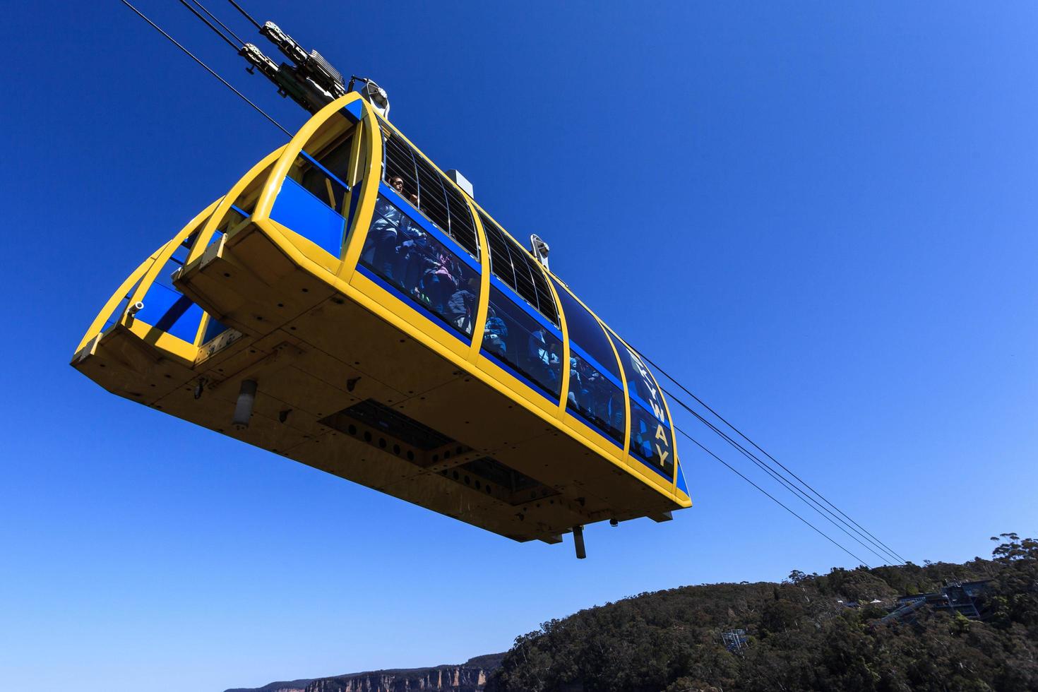 nova gales do sul, austrália, 2021 - gôndola no mirante de três irmãs foto