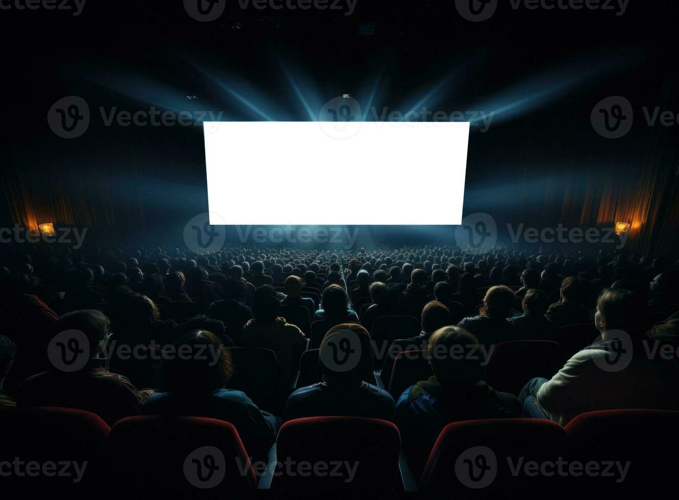 grande cinema com esvaziar tela brincar foto