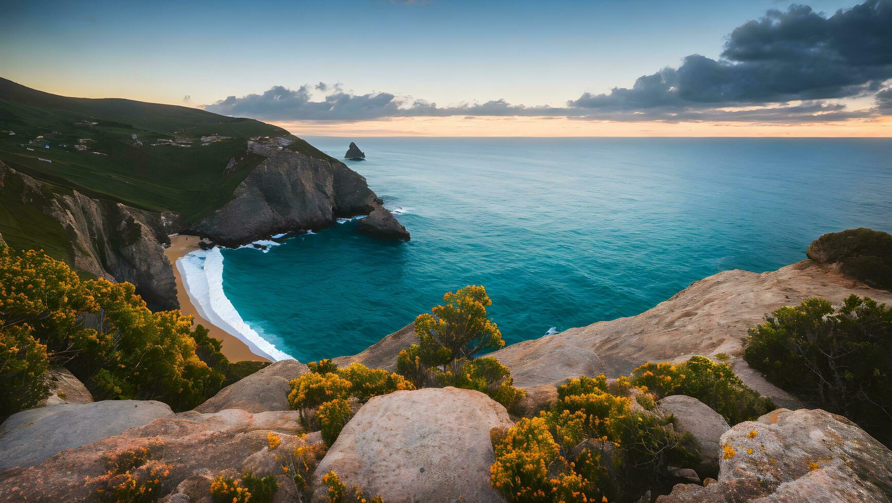 uma majestoso marinha ponto de vista foto