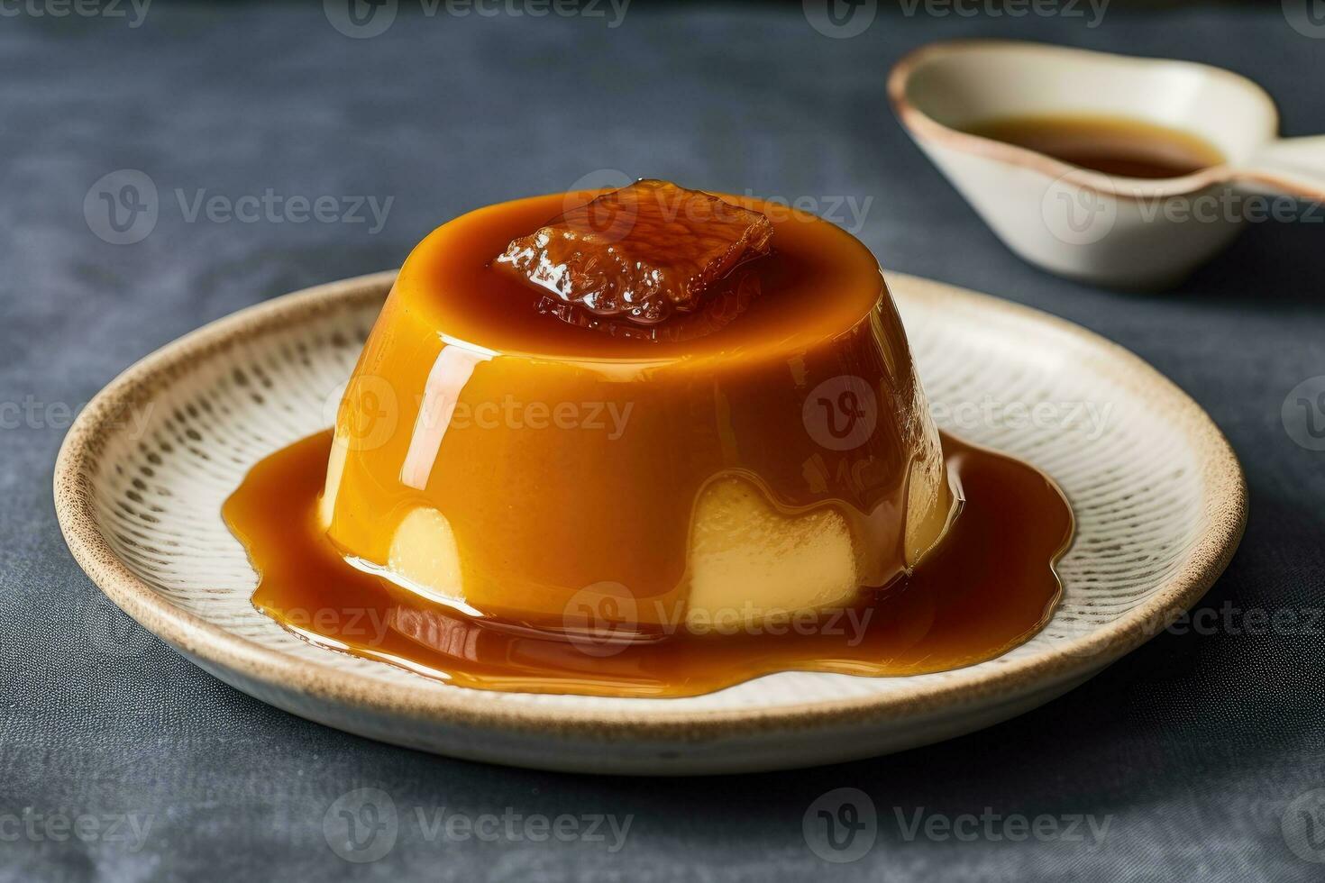 estoque foto do francês creme caramelo Comida fotografia ai gerado