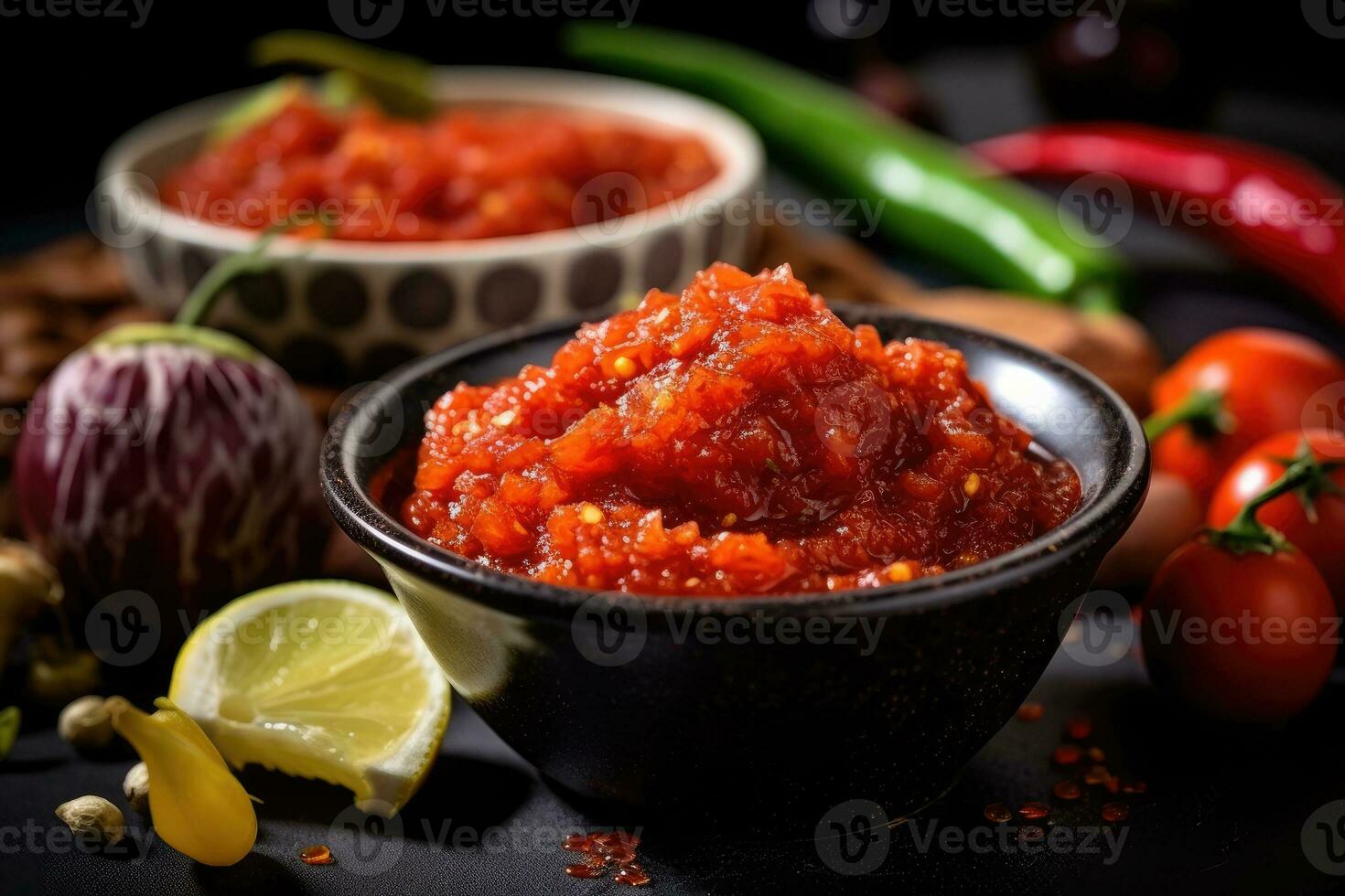 estoque foto do sambal Comida fotografia ai gerado