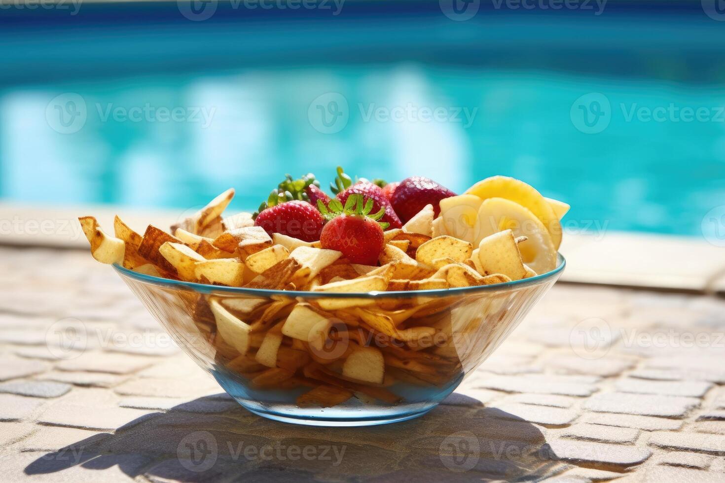 piscina festa lanche Comida fotografia ai gerado foto