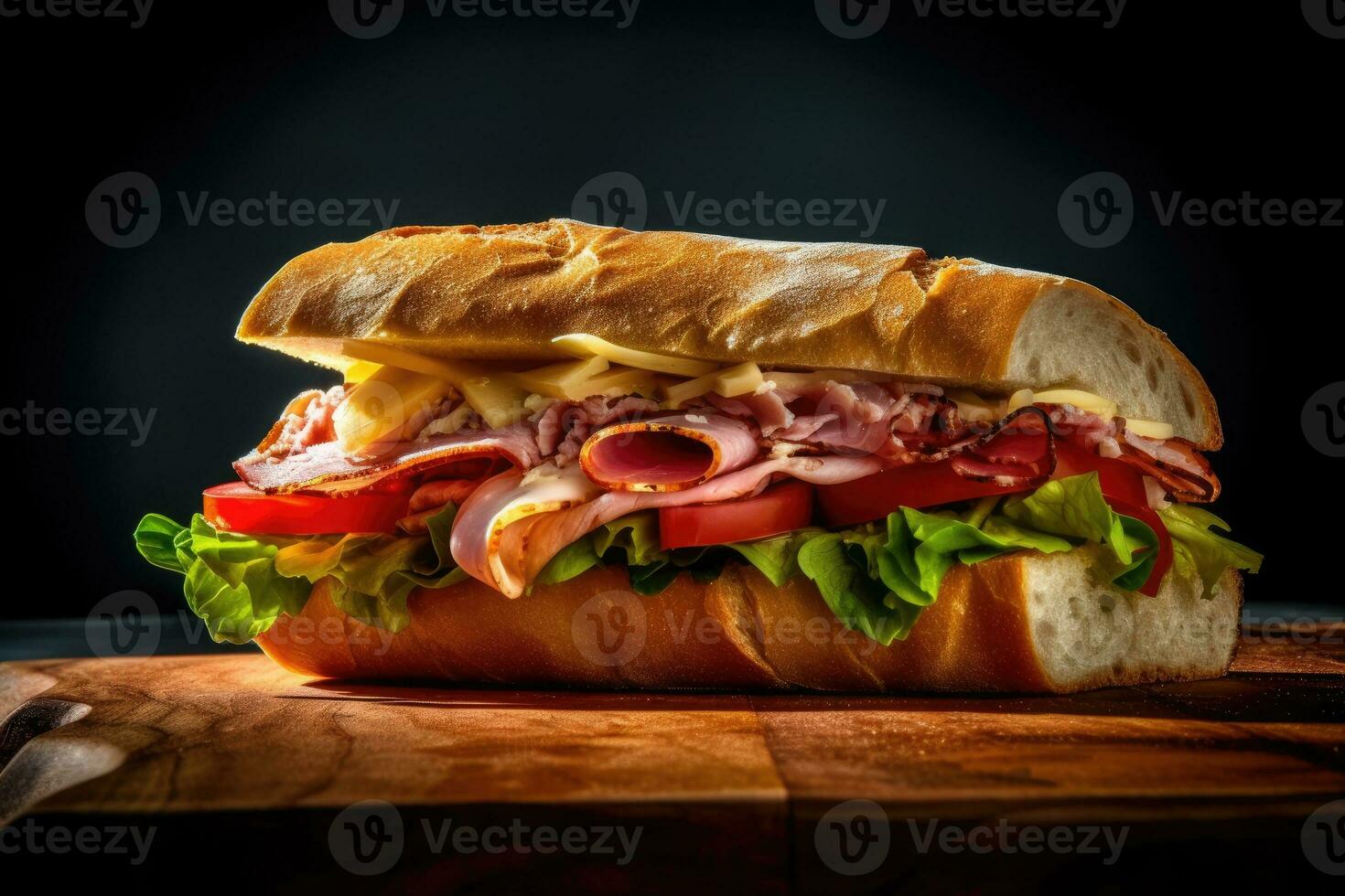 estoque foto do sanduíche Comida Comida estúdio de fotografia ai gerado