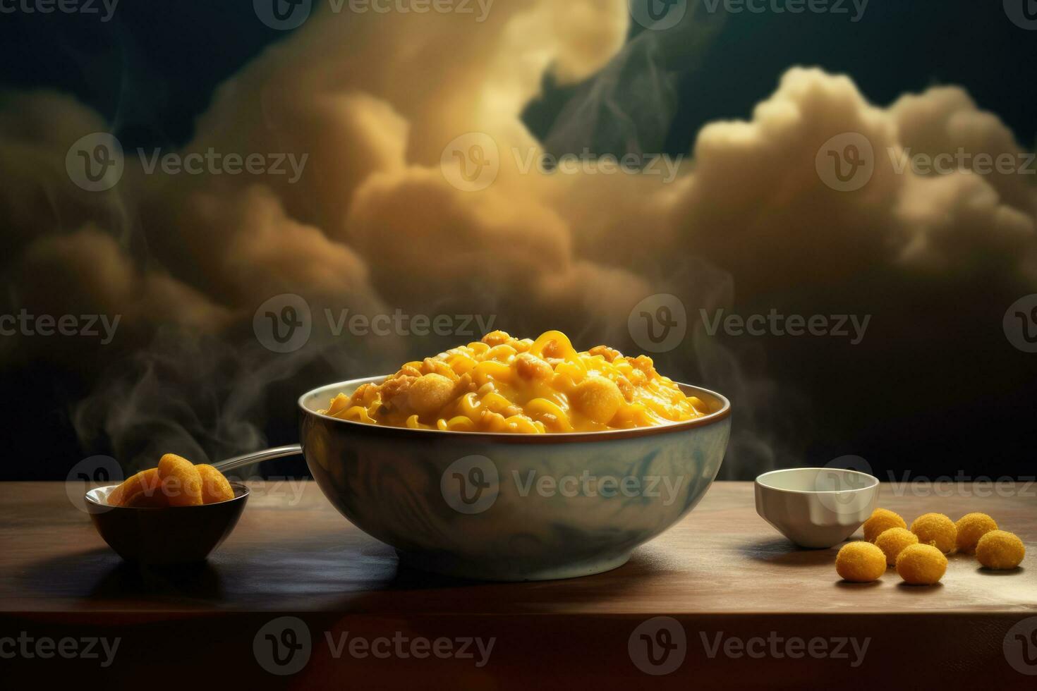 Macarrão e queijo dentro uma tigela foto