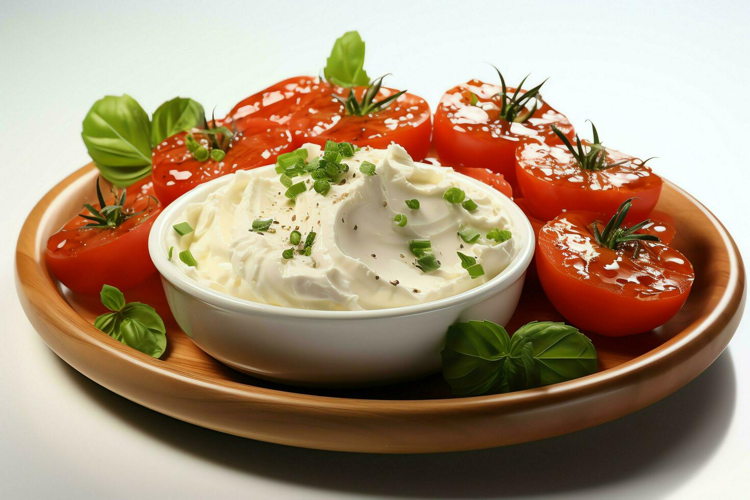 uma delicioso tomate sopa Comida dentro uma tigela. inverno Comida e saudável proteína sopa refeição conceito de ai gerado foto