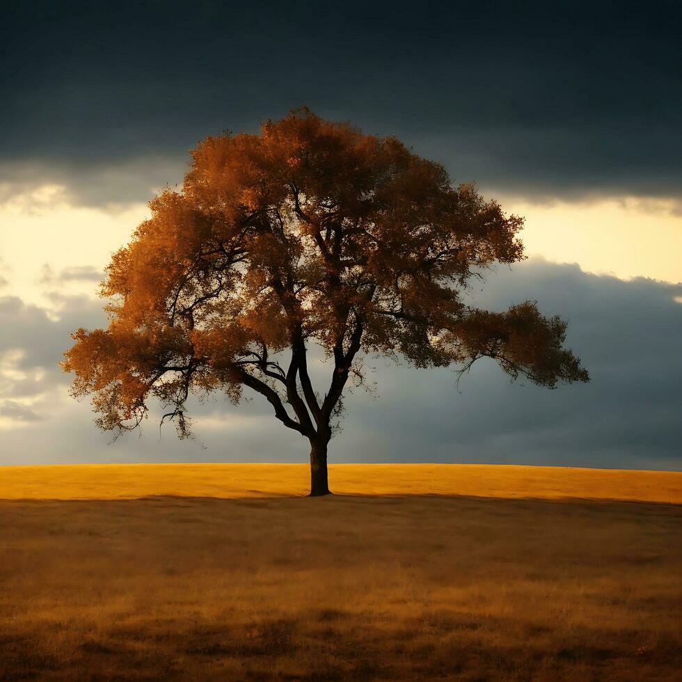 livre solitário árvore. ai gerado foto
