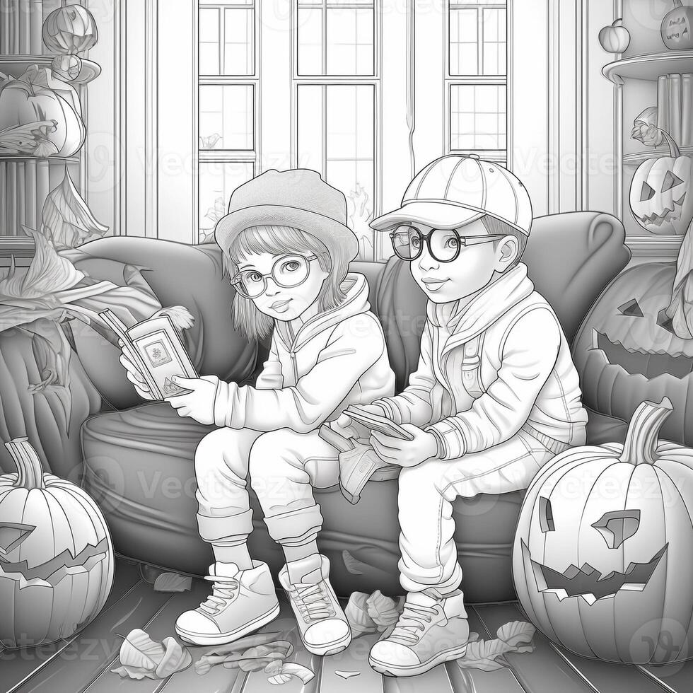 desenhos de halloween para colorir foto