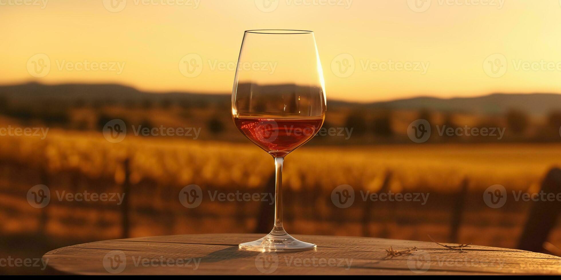 ai gerado. ai generativo. vidro do vinho antes campo Vinhedo. álcool bebida vibe. gráfico arte foto