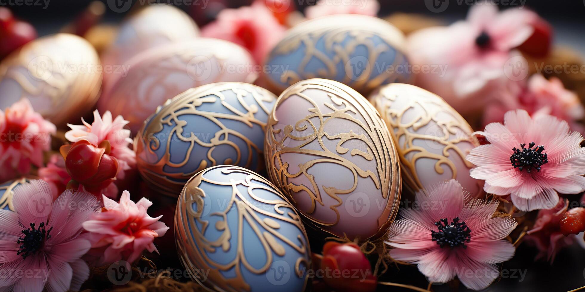 ai gerado. ai generativo. brilhante cor vibrante ovos fundo padronizar ovos. feriado Páscoa clássico tradicional símbolo. gráfico arte foto