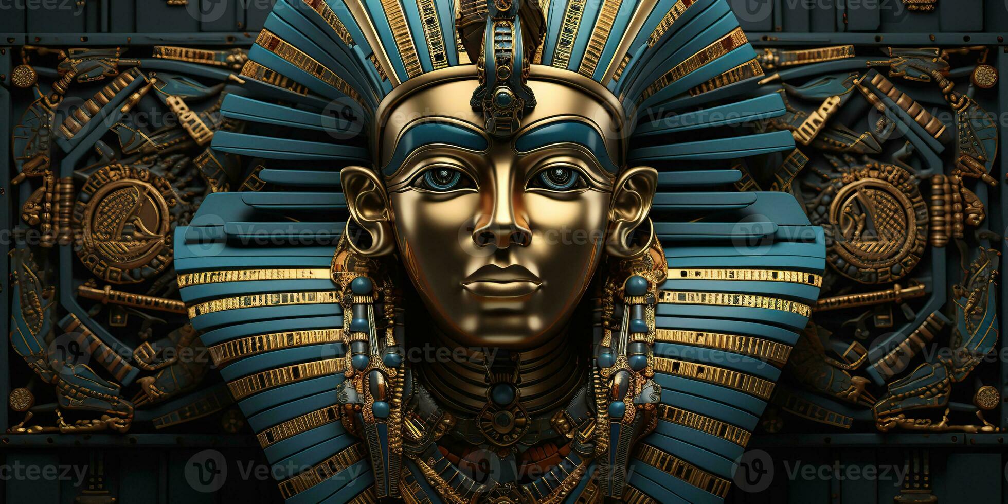 ai gerado. ai generativo. egípcio escultura história antigo faraó morte rei Deus têmpora museu arqueologia. gráfico arte foto
