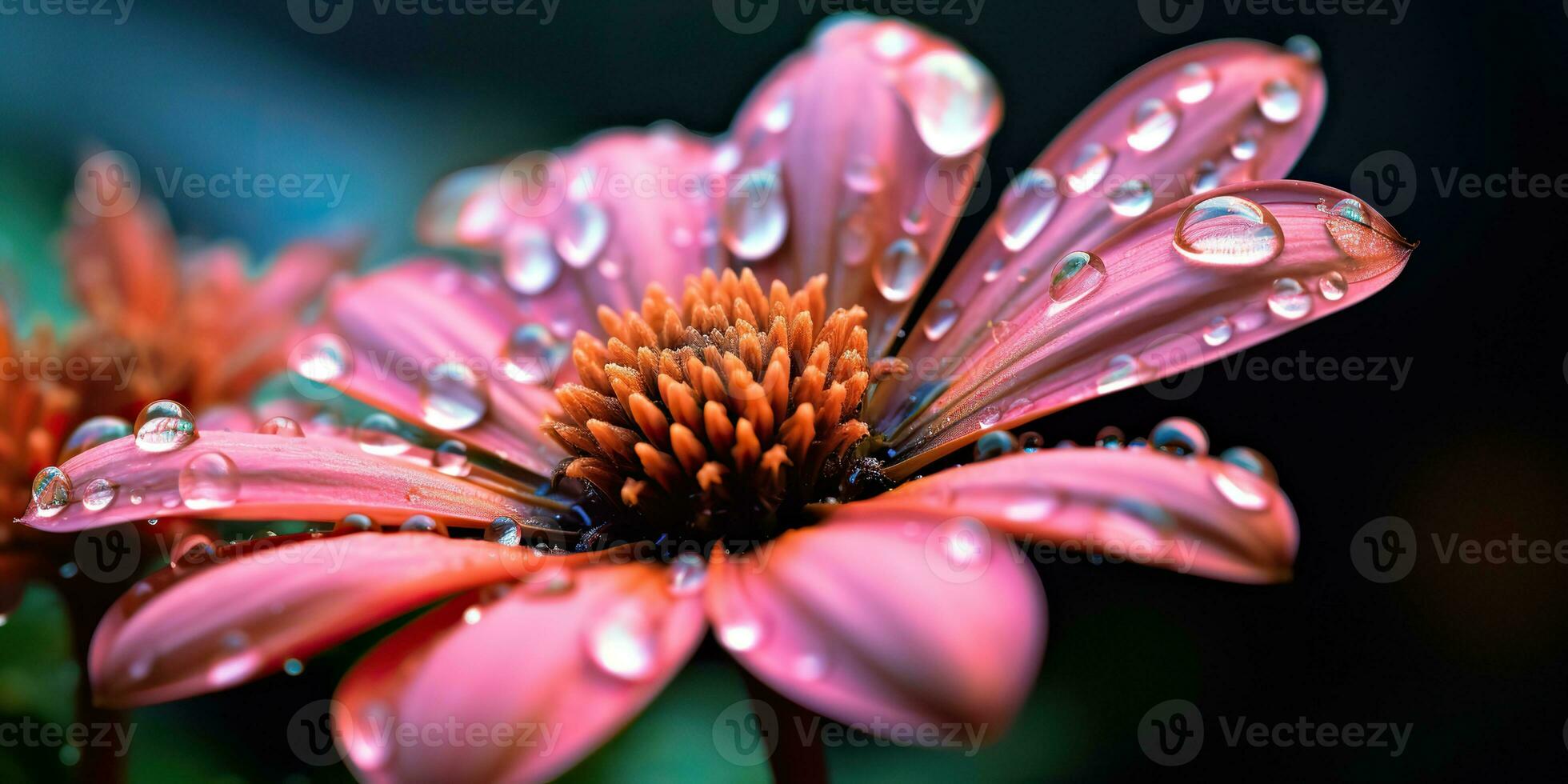 ai gerado. ai generativo. botânico flor pétala com água derrubar. estética Flor romântico plantar vibe. gráfico arte foto