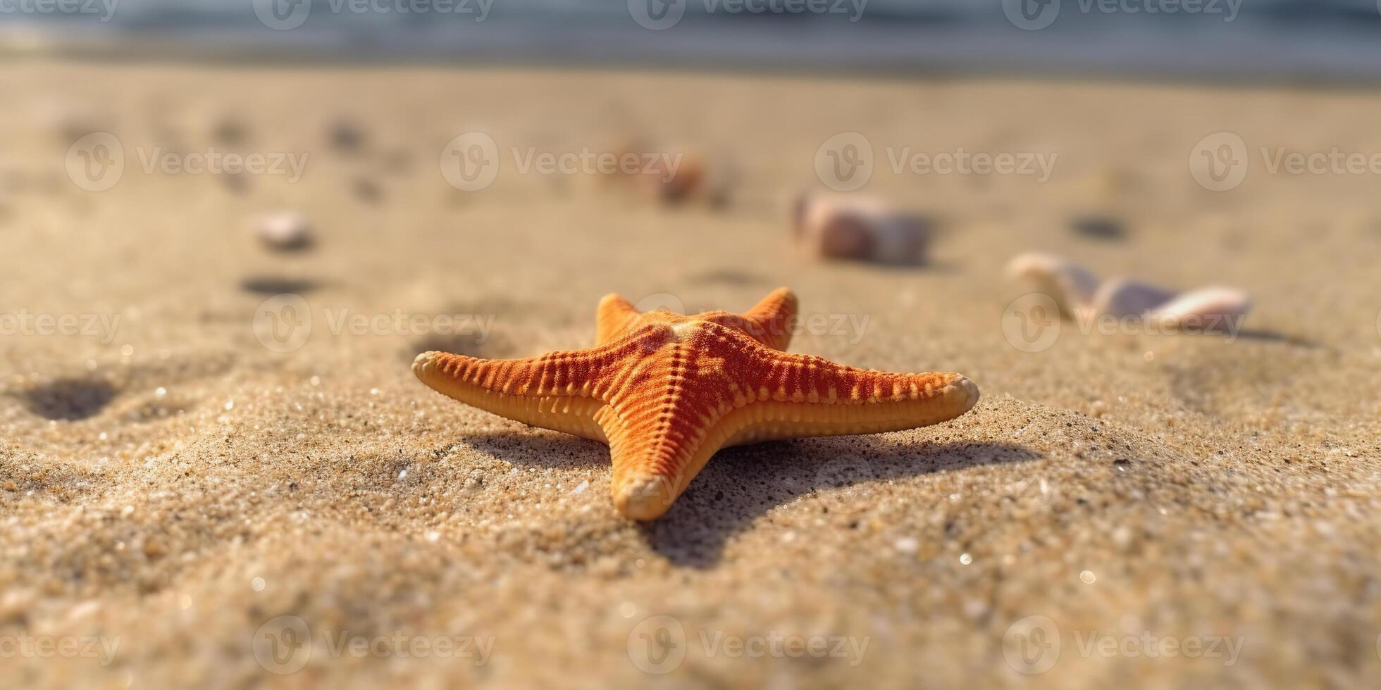 ai gerado. ai generativo. mar marinha náutico marinho estrelas do mar de praia ilha areia oceano período de férias relaxar Sol vibe. gráfico arte foto