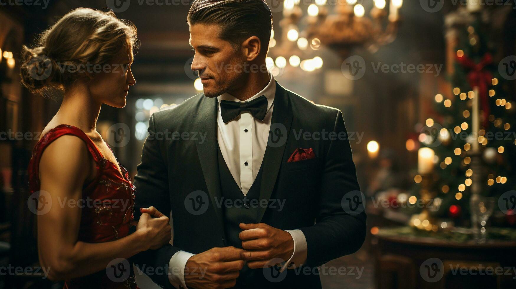 feliz jovem adulto casal desfrutando a feriado festa juntos - generativo ai. foto