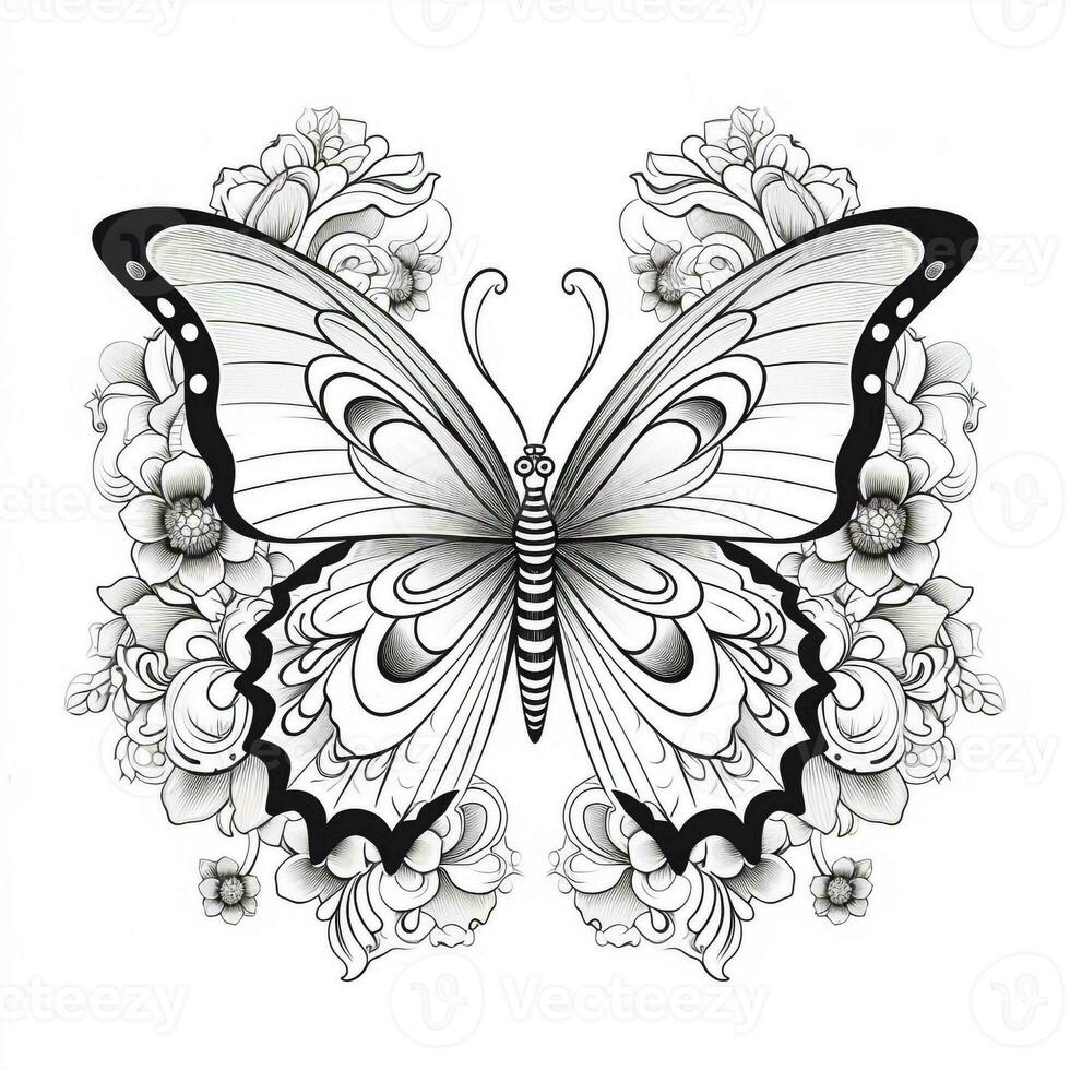 boho borboleta coloração Páginas foto