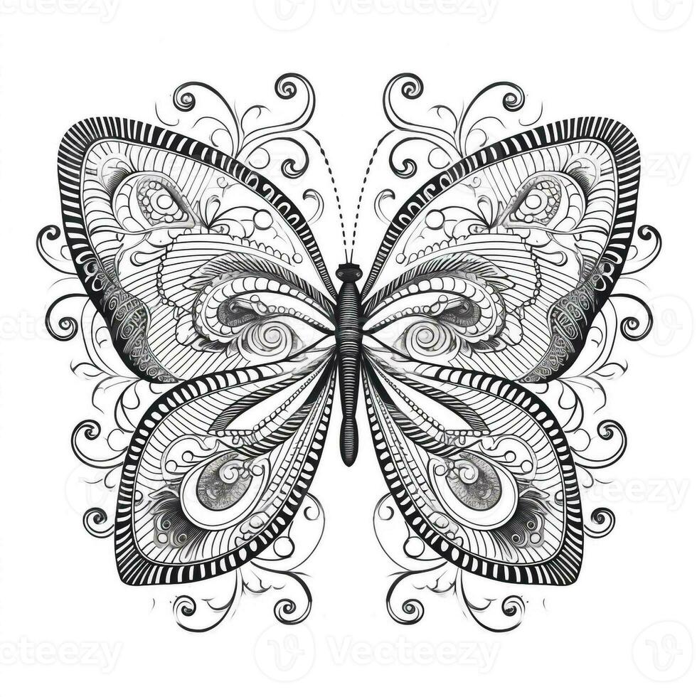 boho borboleta coloração Páginas foto