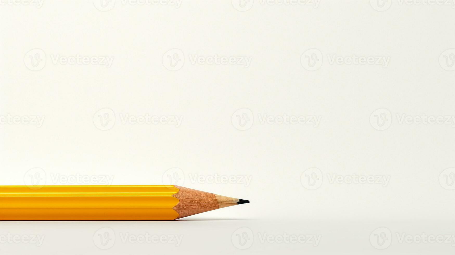 uma amarelo lápis em uma branco fundo ai generativo foto