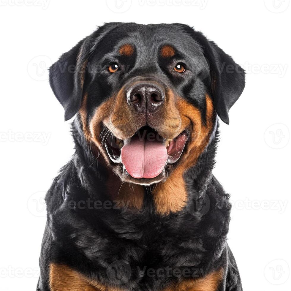 rottweiler em branco fundo. generativo ai foto