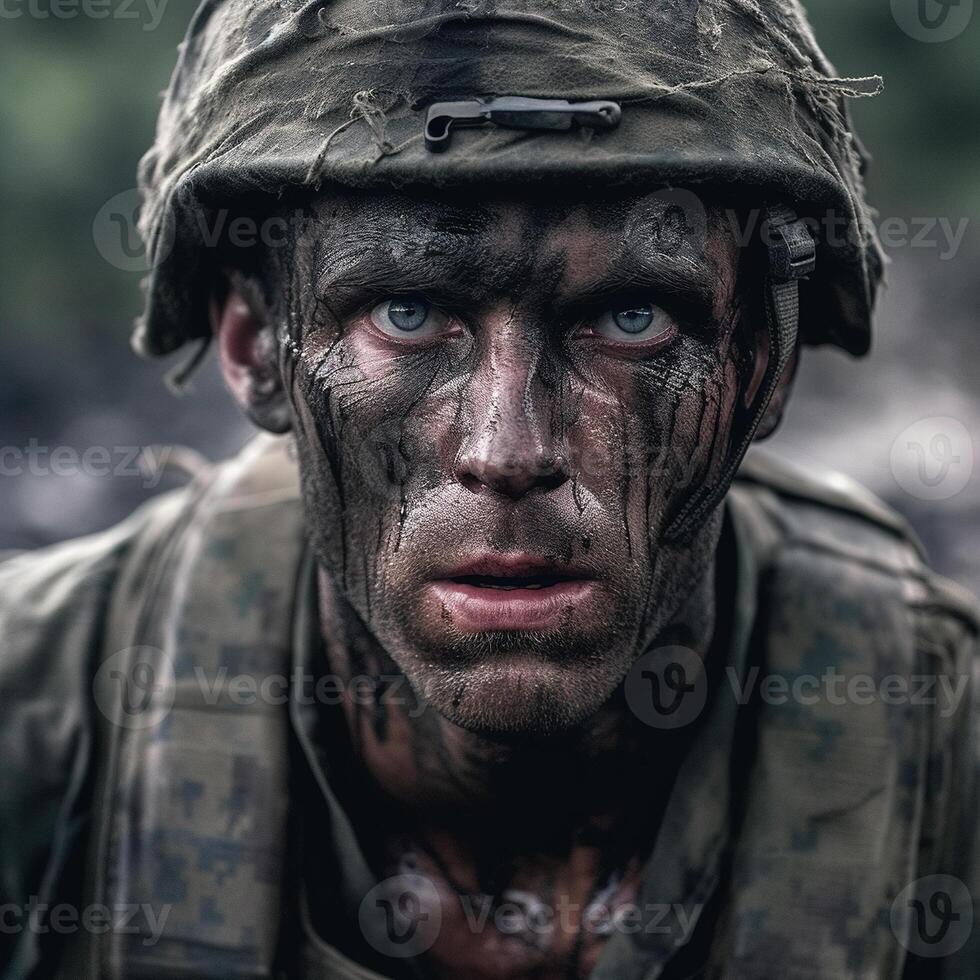 soldado dentro guerra. generativo ai foto