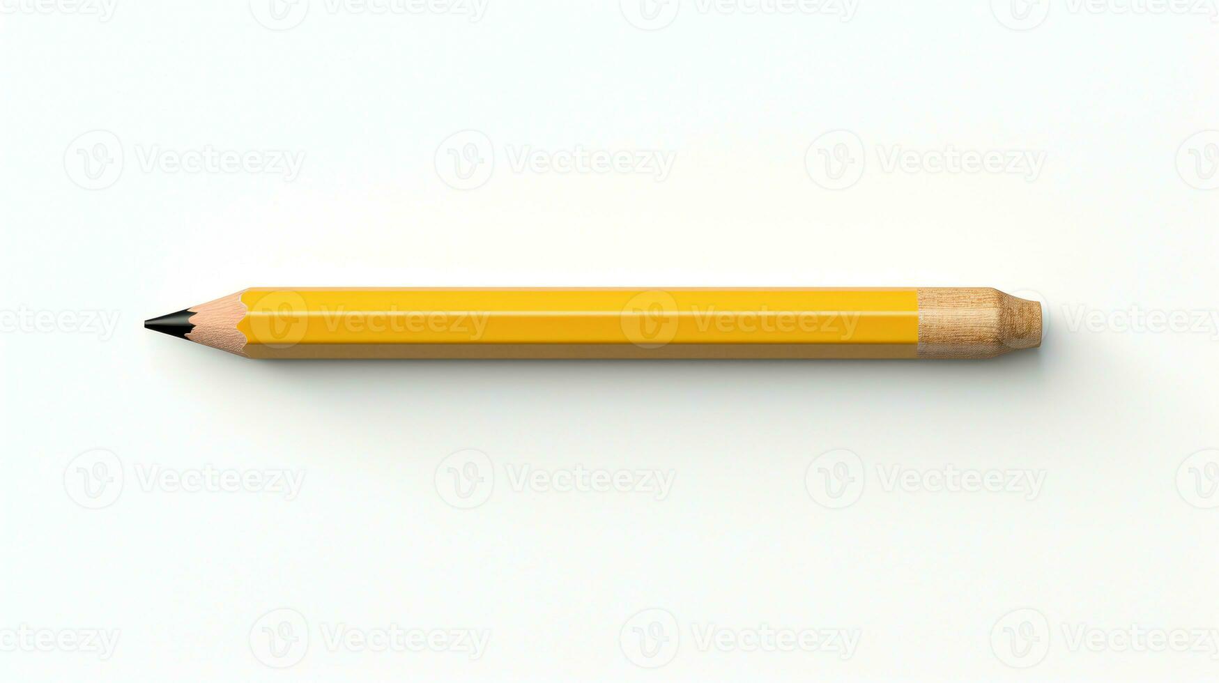 uma amarelo lápis em uma branco superfície ai generativo foto