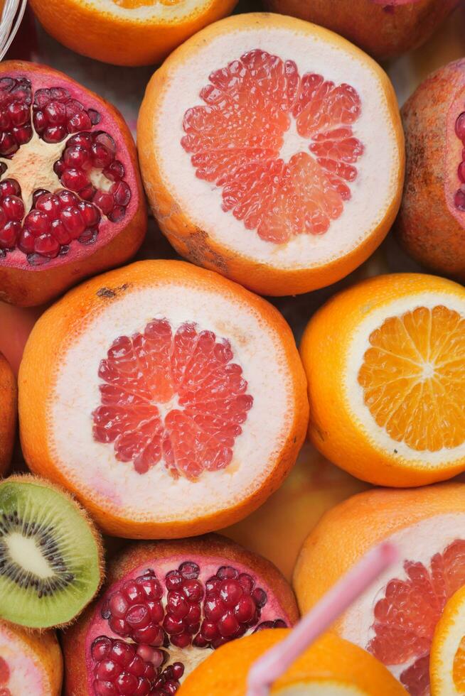 laranja, Toranja e romã fechar-se foto