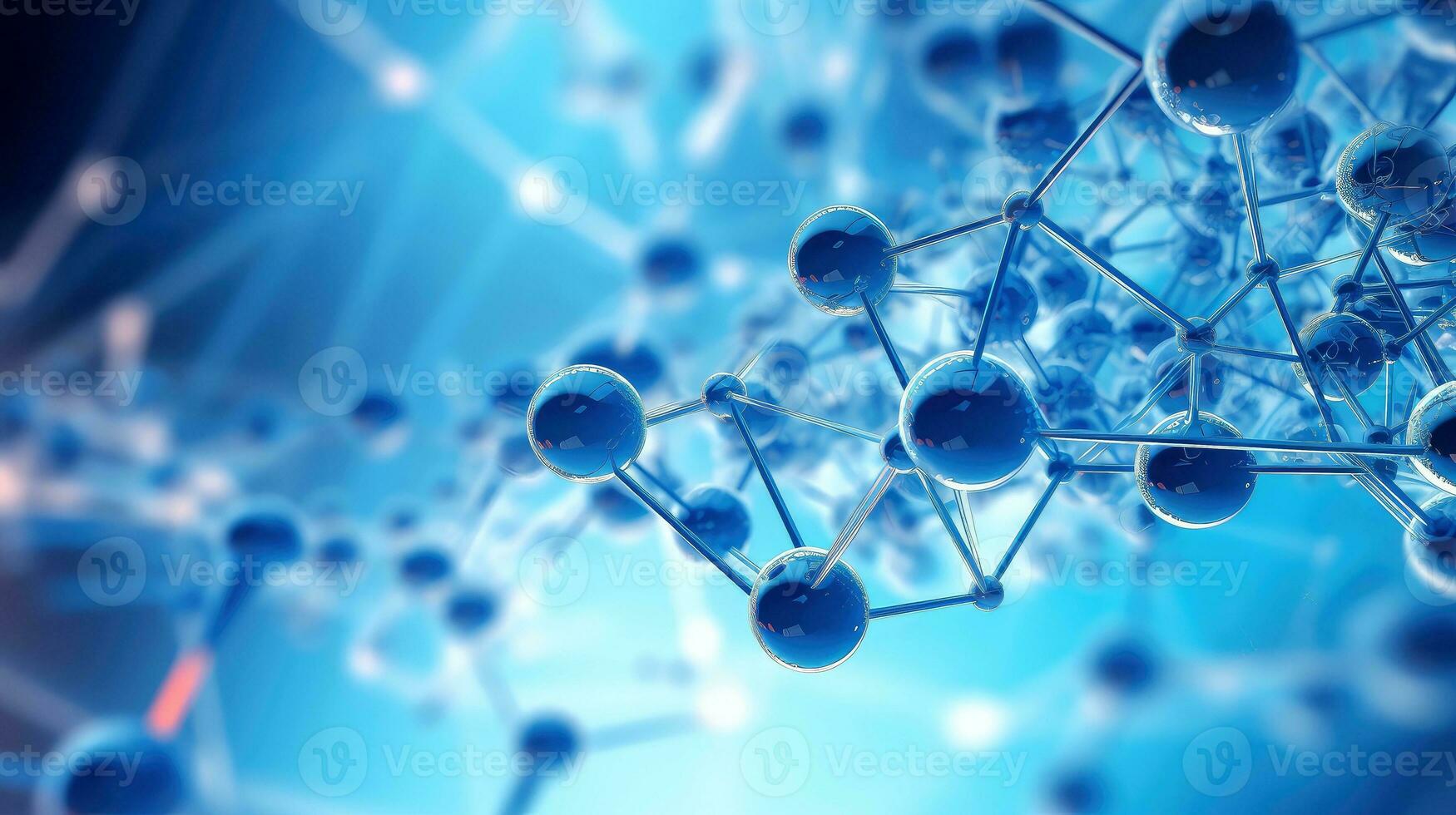 médico estudos do molecular estruturas. Ciência dentro a serviço do humano. tecnologias do a futuro dentro nosso vida. molécula do remédio modelo, generativo ai ilustração foto