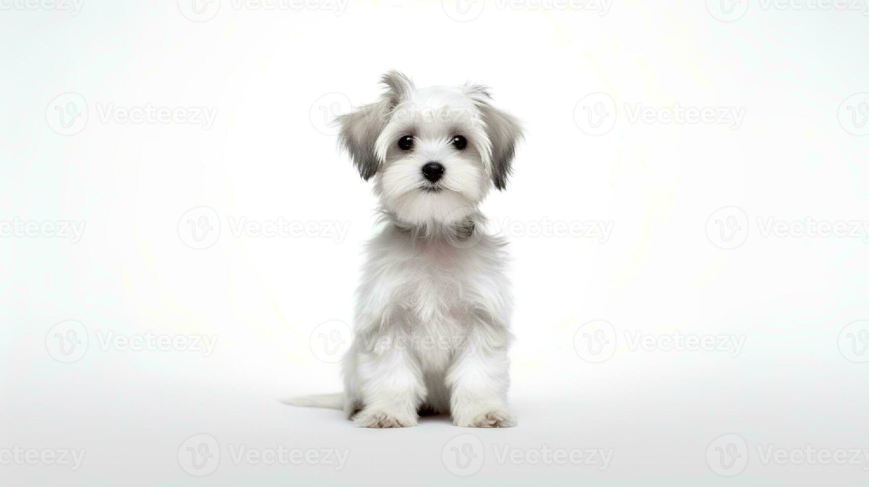 foto do uma lhasa apso em branco fundo. generativo ai