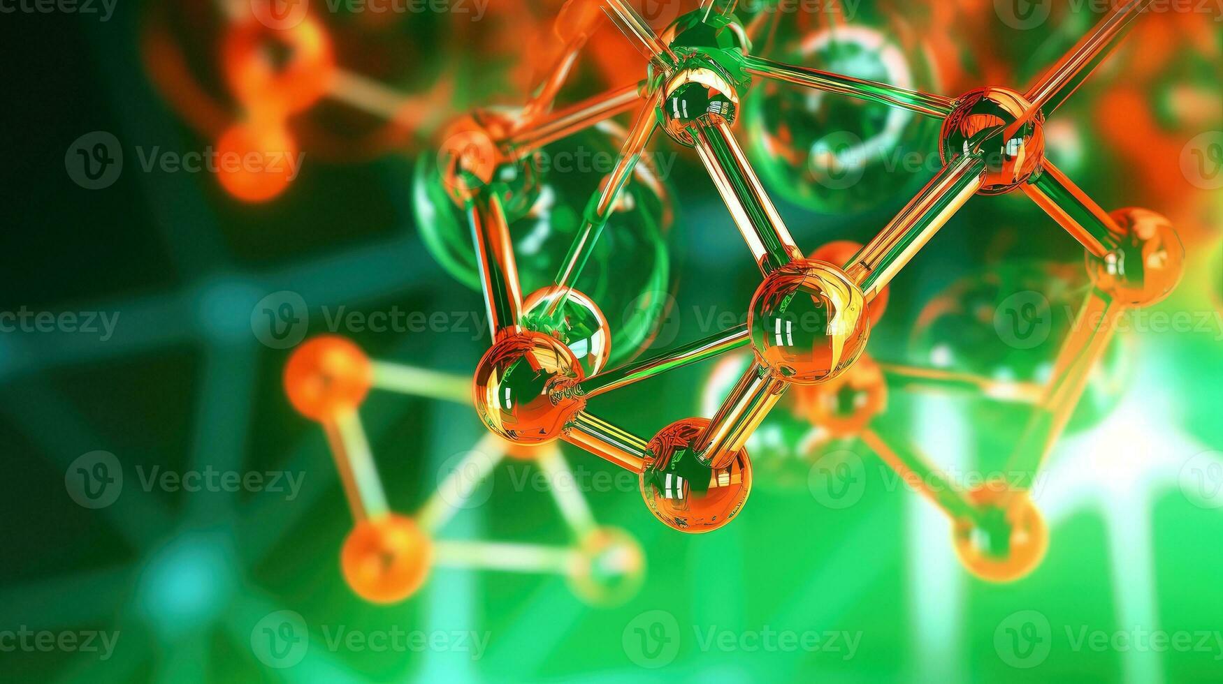 médico estudos do molecular estruturas. Ciência dentro a serviço do humano. tecnologias do a futuro dentro nosso vida. molécula do remédio modelo, generativo ai ilustração foto