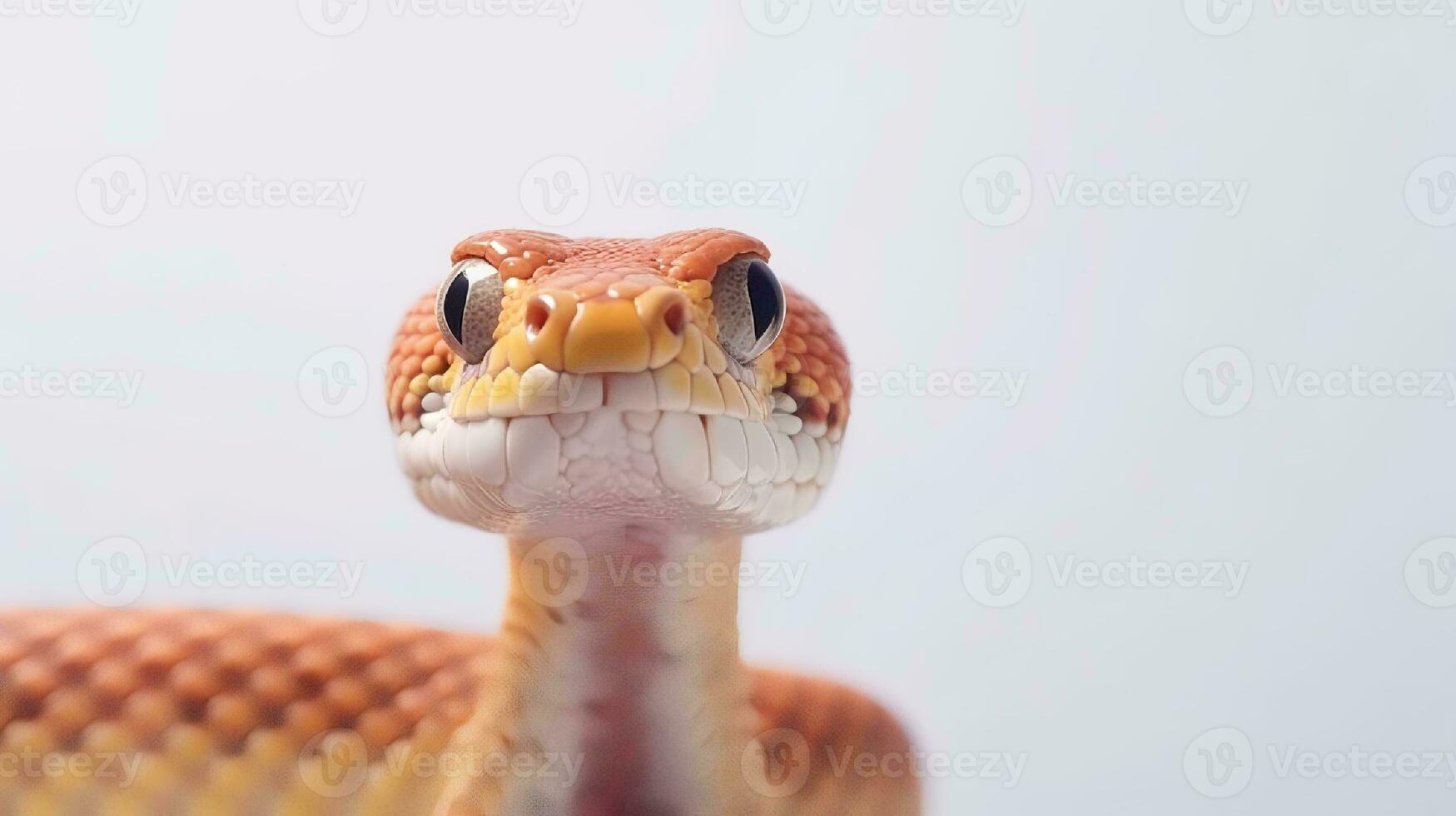 foto do uma milho serpente em branco fundo. generativo ai