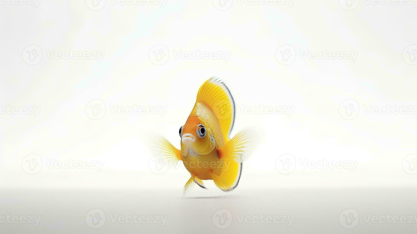 foto do uma peixe anjo em branco fundo. generativo ai