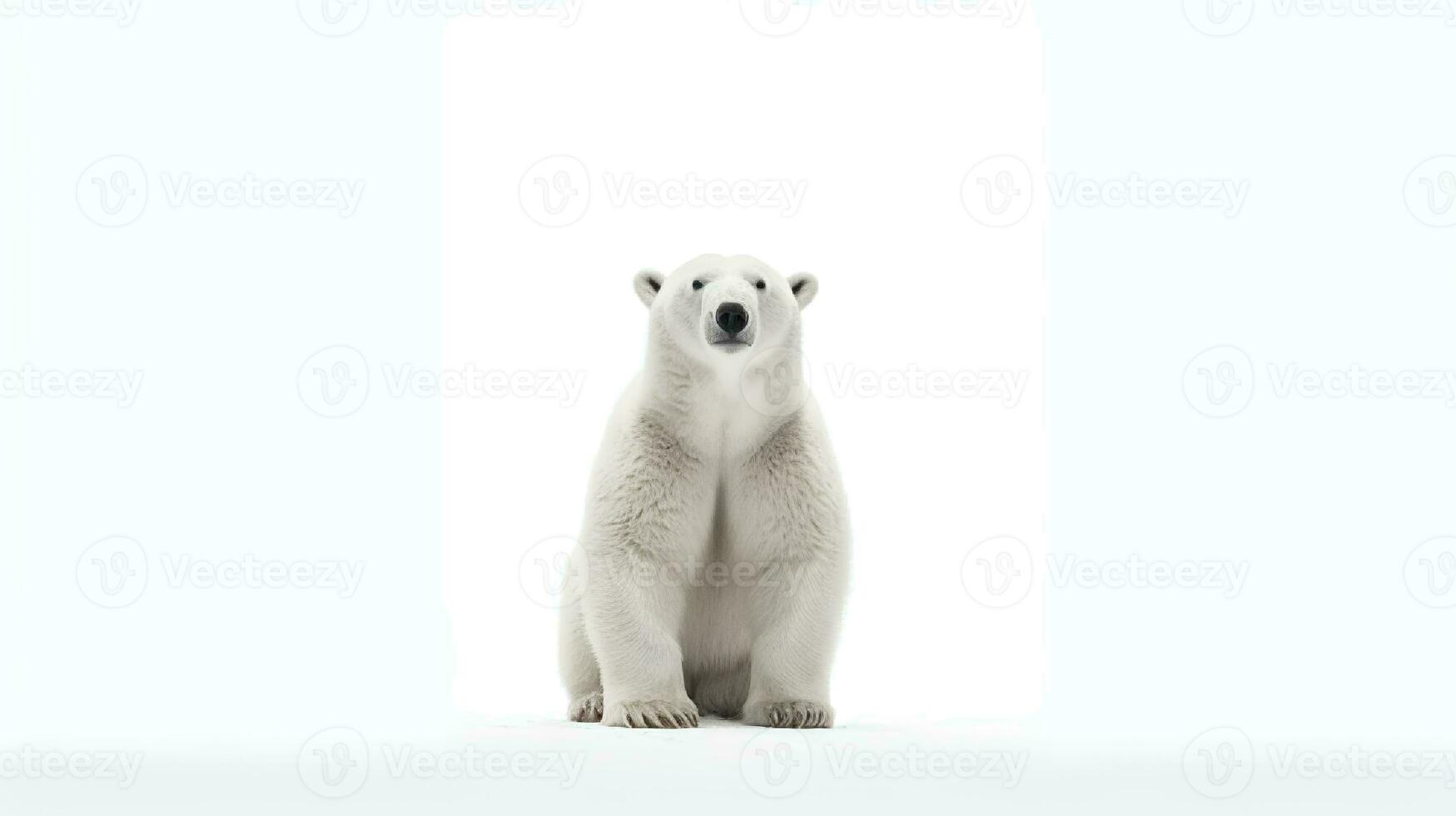 foto do uma idiota a polar Urso em branco fundo. generativo ai