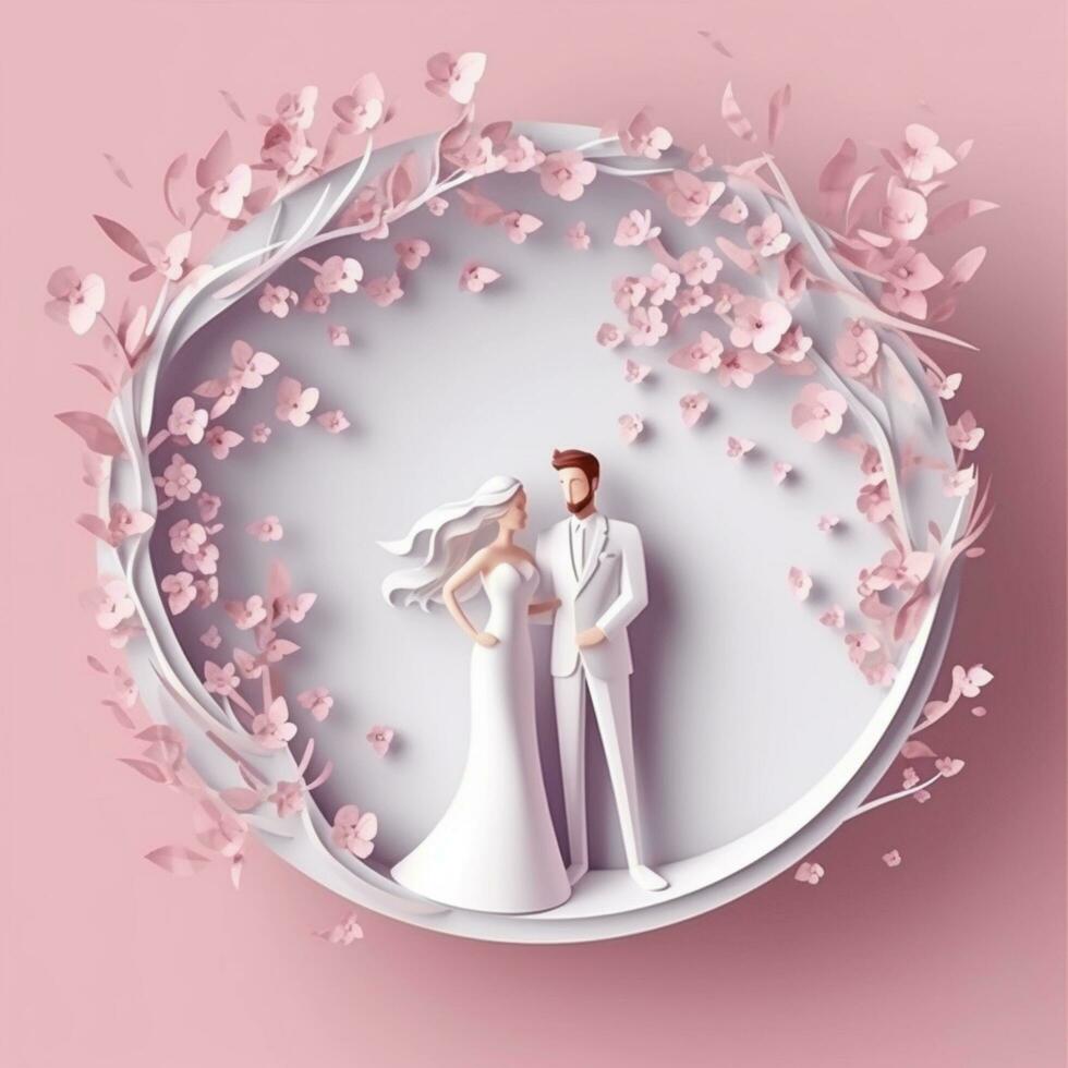 Casamento convite 3d Projeto modelo fundo foto