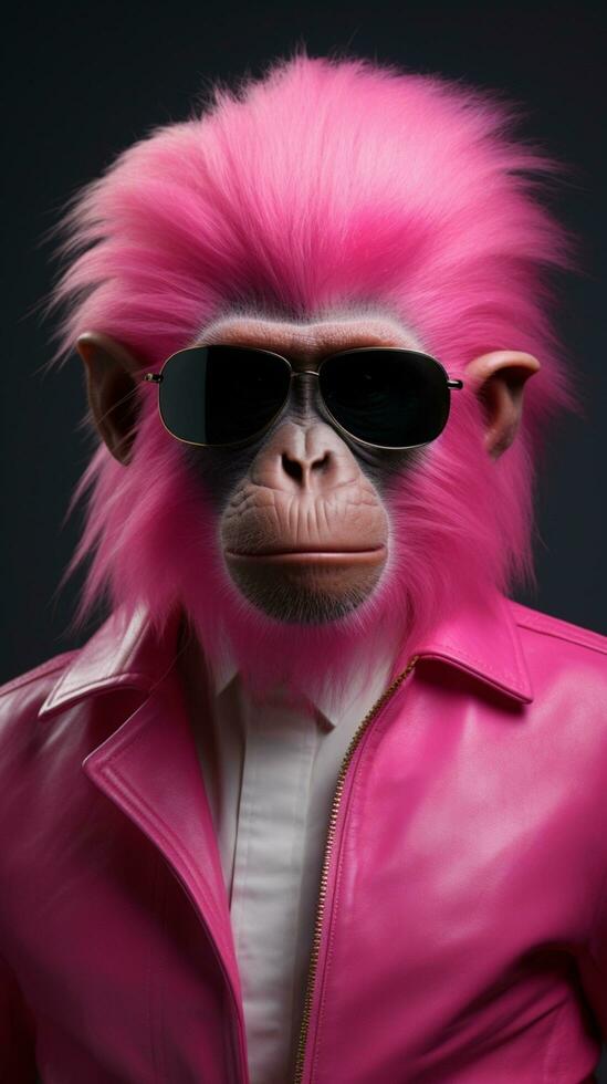 macaco legal Rosa cor ilustração foto