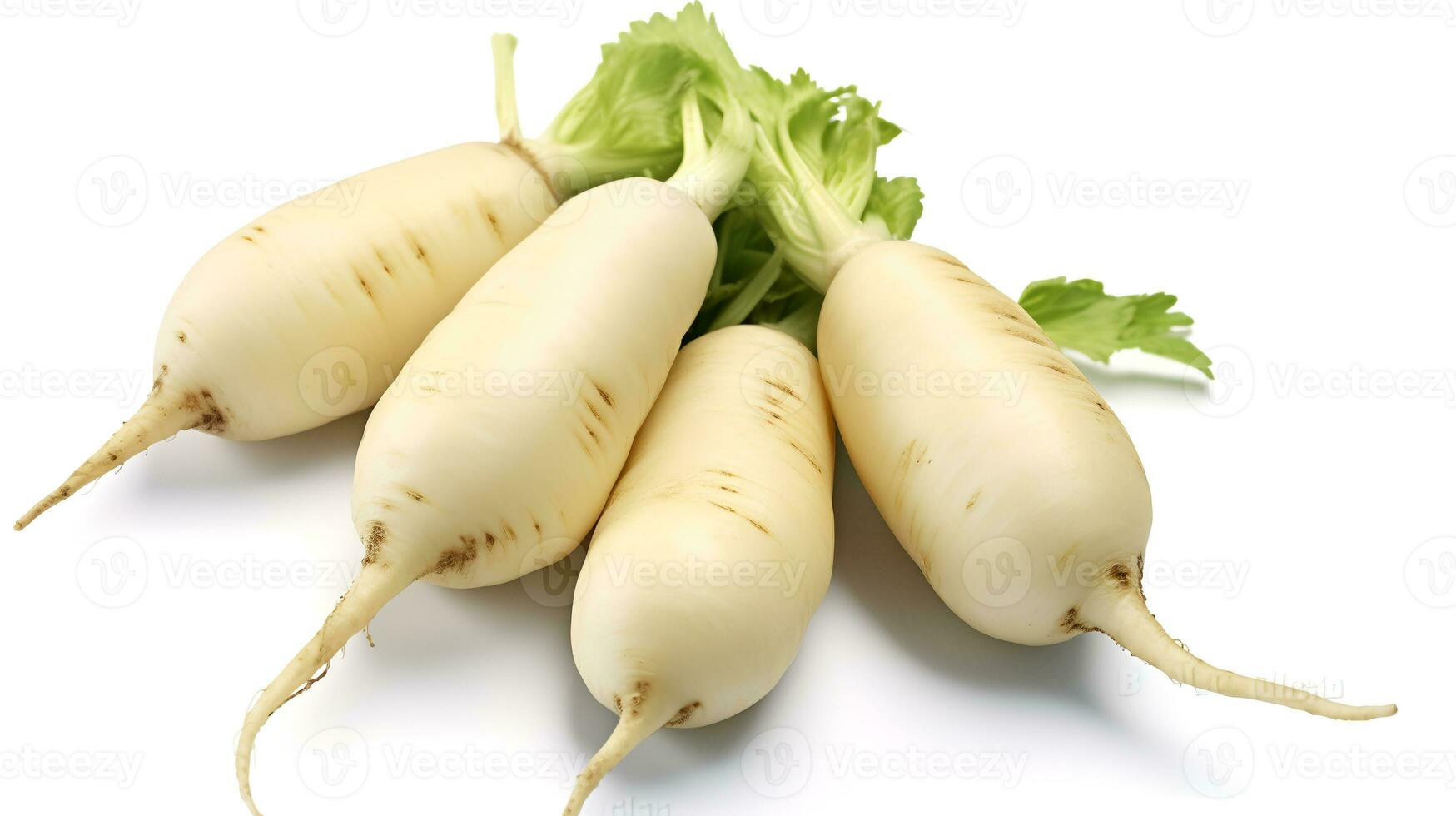 foto do daikon rabanete isolado em branco fundo