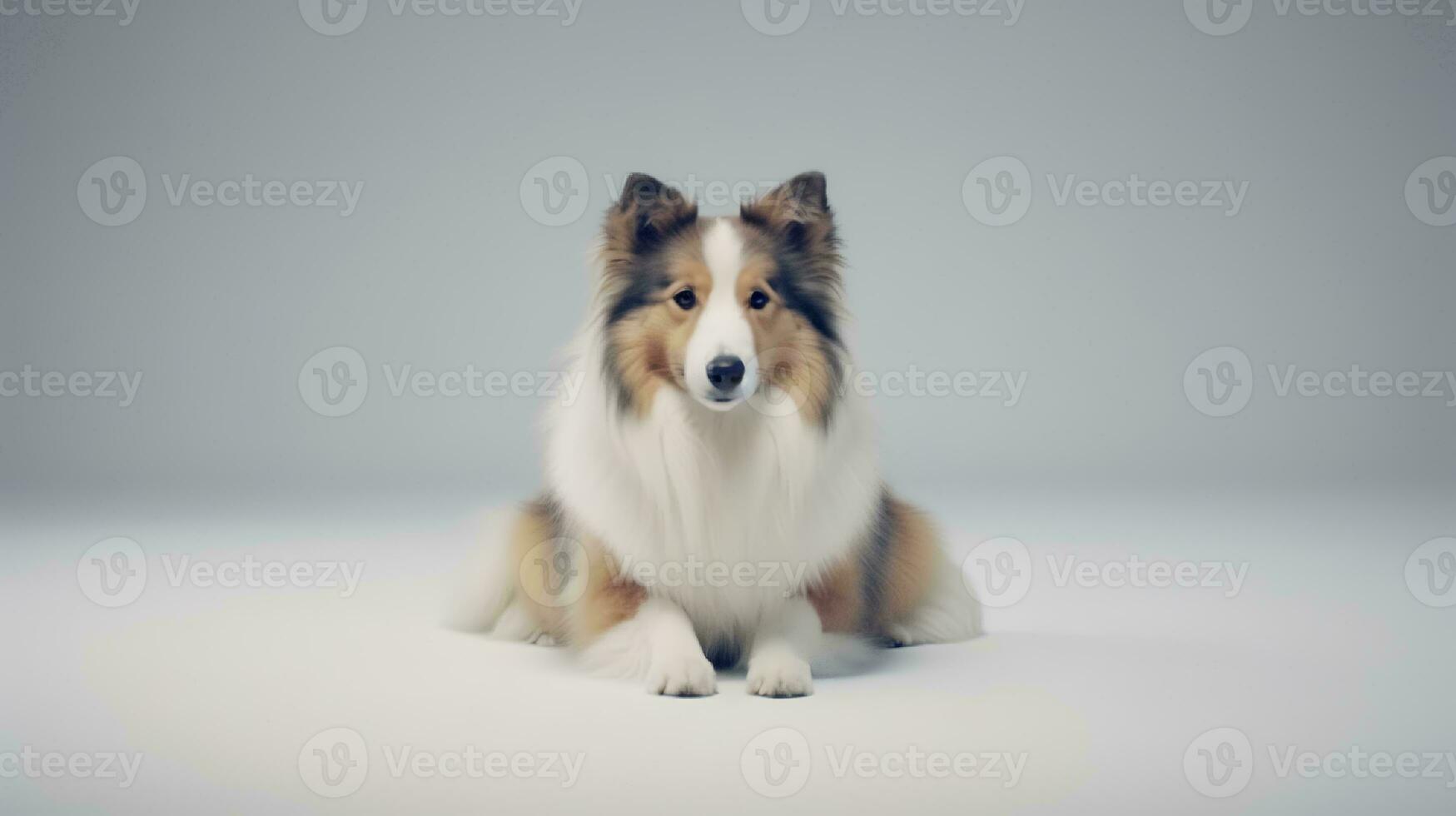 foto do uma rude collie em branco fundo. generativo ai