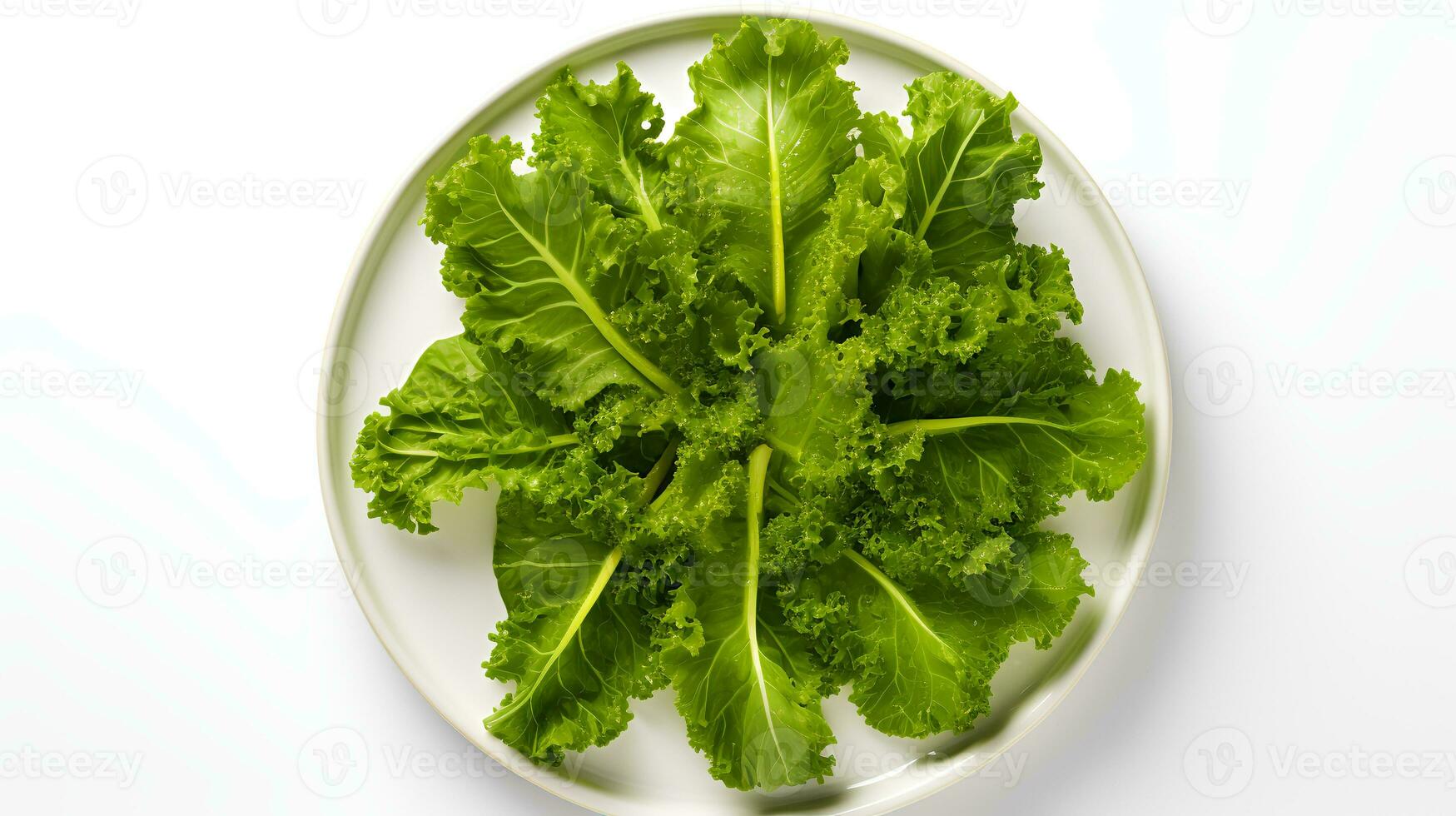 foto do mostarda verduras em prato isolado em branco fundo