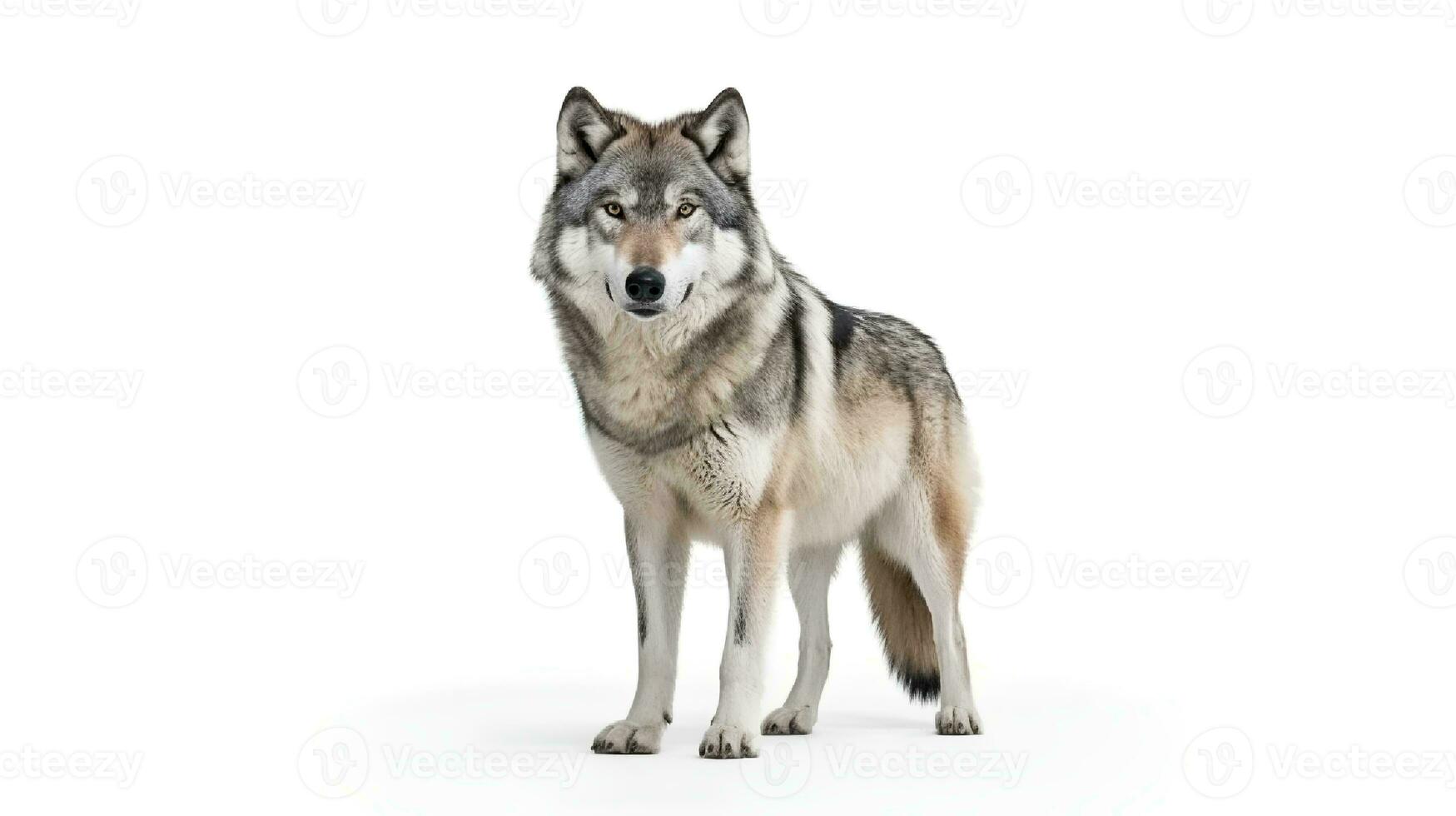 foto do uma Lobo em branco fundo. generativo ai