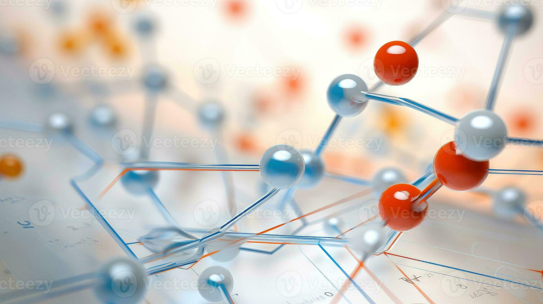 médico estudos do molecular estruturas. Ciência dentro a serviço do humano. tecnologias do a futuro dentro nosso vida. molécula do remédio modelo, generativo ai ilustração foto