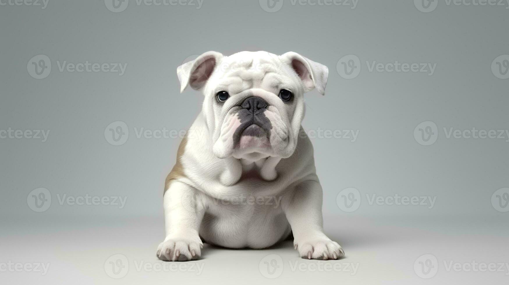 foto do uma buldogue em branco fundo. generativo ai