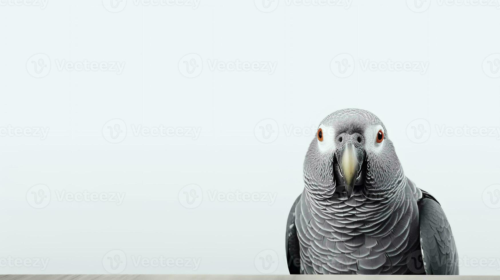 foto do uma africano cinzento parro pássaro em branco fundo