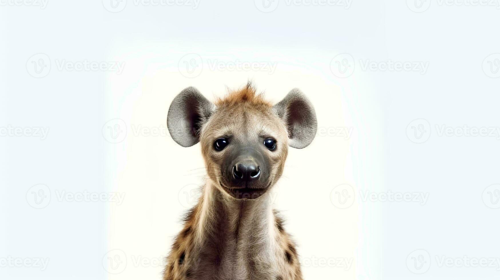 foto do uma hiena em branco fundo. generativo ai