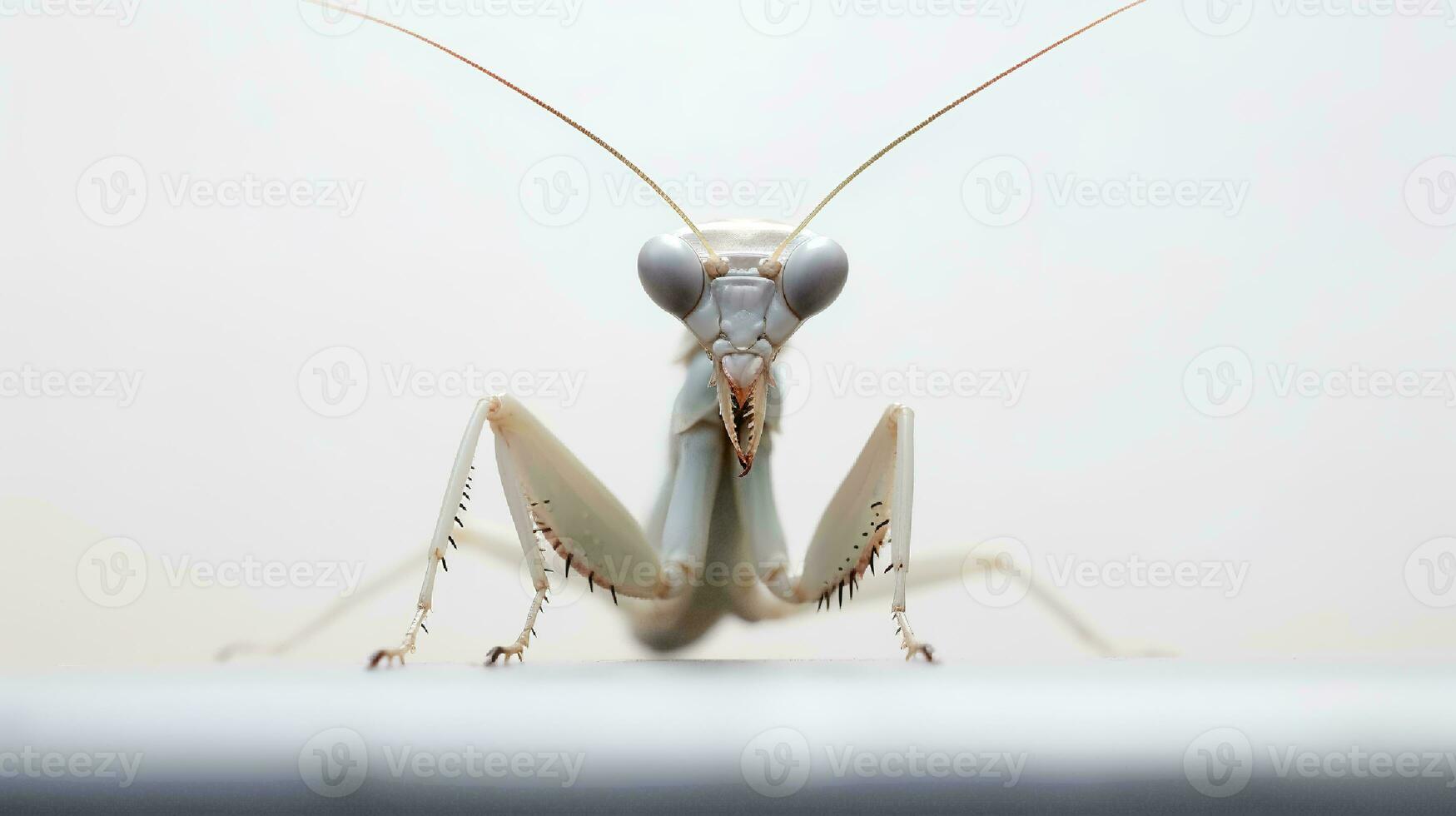 foto do uma Rezar louva a Deus em branco fundo. generativo ai