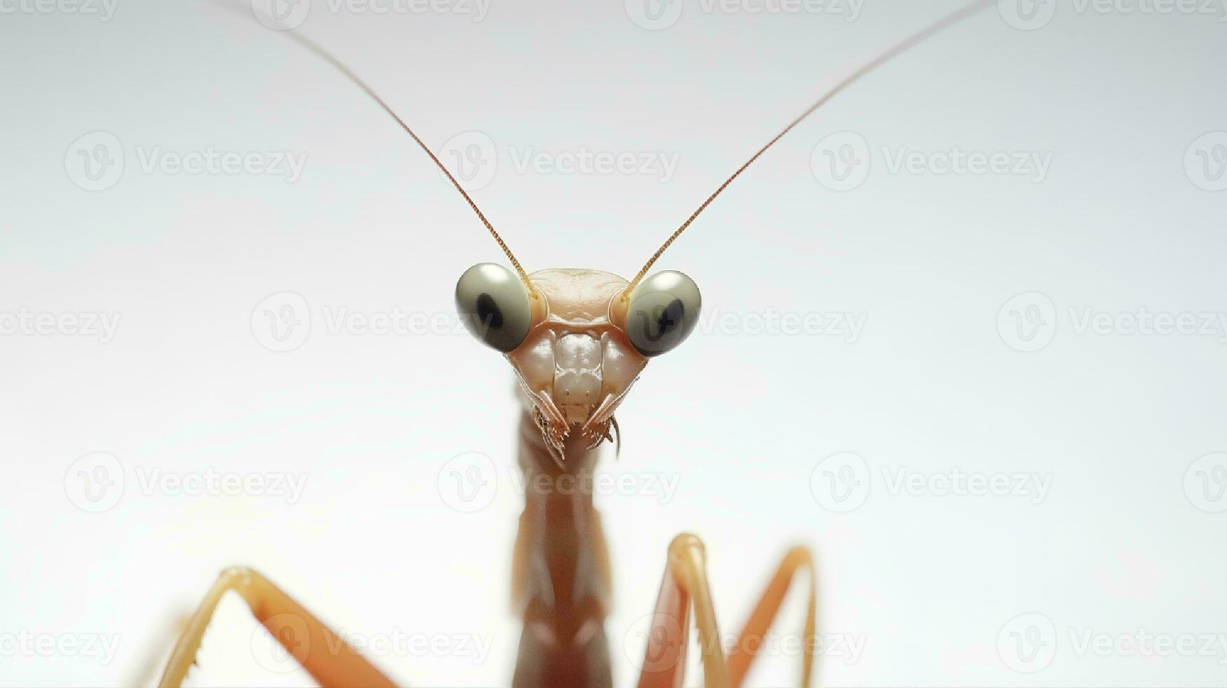 foto do uma Rezar louva a Deus em branco fundo. generativo ai